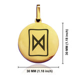 Stainless Steel Elder Futhark Degaz Rune Round Medallion Pendant