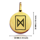 Stainless Steel Elder Futhark Degaz Rune Round Medallion Pendant