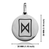 Stainless Steel Elder Futhark Degaz Rune Round Medallion Pendant
