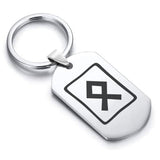 Stainless Steel Elder Futhark Othala Rune Dog Tag Keychain - Comfort Zone Studios