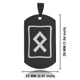 Stainless Steel Elder Futhark Othala Rune Dog Tag Keychain - Comfort Zone Studios