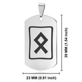 Stainless Steel Elder Futhark Othala Rune Dog Tag Keychain - Comfort Zone Studios