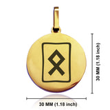 Stainless Steel Elder Futhark Othala Rune Round Medallion Keychain