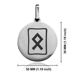 Stainless Steel Elder Futhark Othala Rune Round Medallion Pendant