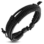 Genuine Black Leather Knotted Wrap Rope Adjustable Bracelet - Comfort Zone Studios