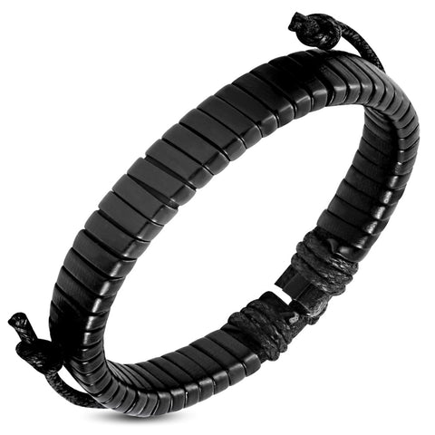 Genuine Black Leather Gladiator Wrap Rope Adjustable Bracelet - Comfort Zone Studios