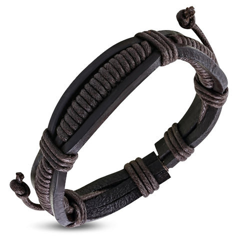 Genuine Brown Leather Triple Braided Wrap Rope Bracelet - Comfort Zone Studios
