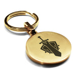 Stainless Steel Warrior Fantasy Class Round Medallion Keychain