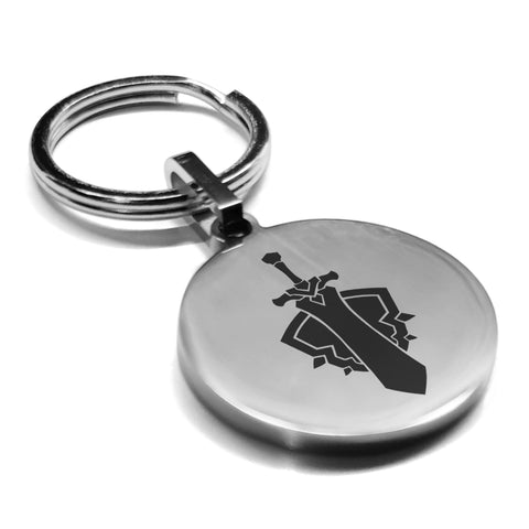 Stainless Steel Warrior Fantasy Class Round Medallion Keychain