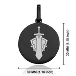 Stainless Steel Warrior Fantasy Class Round Medallion Keychain
