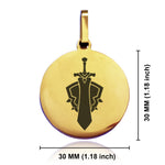 Stainless Steel Warrior Fantasy Class Round Medallion Keychain