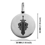 Stainless Steel Warrior Fantasy Class Round Medallion Pendant