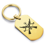 Stainless Steel Marksman Fantasy Class Dog Tag Keychain