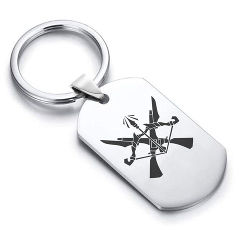 Stainless Steel Marksman Fantasy Class Dog Tag Keychain