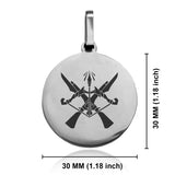 Stainless Steel Marksman Fantasy Class Round Medallion Keychain