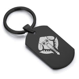 Stainless Steel Mercenary Fantasy Class Dog Tag Keychain