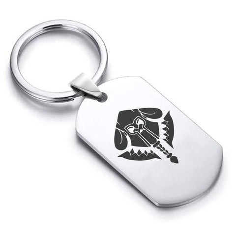 Stainless Steel Mercenary Fantasy Class Dog Tag Keychain