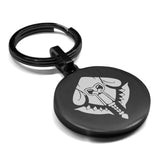 Stainless Steel Mercenary Fantasy Class Round Medallion Keychain