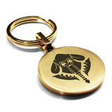 Stainless Steel Mercenary Fantasy Class Round Medallion Keychain