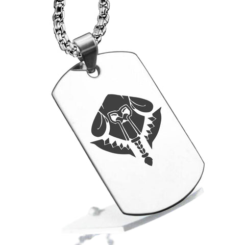 Stainless Steel Mercenary Fantasy Class Dog Tag Pendant