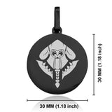 Stainless Steel Mercenary Fantasy Class Round Medallion Keychain