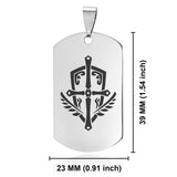 Stainless Steel Cleric Fantasy Class Dog Tag Pendant