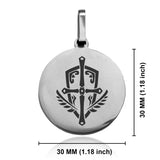 Stainless Steel Cleric Fantasy Class Round Medallion Keychain