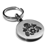 Stainless Steel Mechanist Fantasy Class Round Medallion Keychain