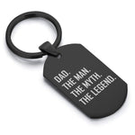 Stainless Steel Dad the Man Myth Legend Dog Tag Keychain - Comfort Zone Studios