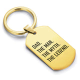 Stainless Steel Dad the Man Myth Legend Dog Tag Keychain - Comfort Zone Studios