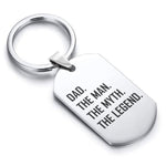 Stainless Steel Dad the Man Myth Legend Dog Tag Keychain - Comfort Zone Studios