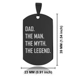 Stainless Steel Dad the Man Myth Legend Dog Tag Keychain - Comfort Zone Studios