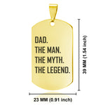 Stainless Steel Dad the Man Myth Legend Dog Tag Keychain - Comfort Zone Studios