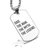 Stainless Steel Dad the Man Myth Legend Dog Tag Pendant - Comfort Zone Studios