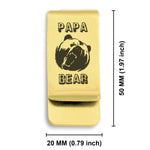 Stainless Steel Papa Bear Classic Slim Money Clip