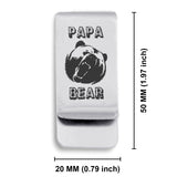 Stainless Steel Papa Bear Classic Slim Money Clip