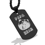 Stainless Steel Papa Bear Dog Tag Pendant - Comfort Zone Studios