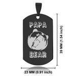 Stainless Steel Papa Bear Dog Tag Pendant - Comfort Zone Studios