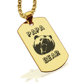 Stainless Steel Papa Bear Dog Tag Pendant - Comfort Zone Studios