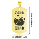 Stainless Steel Papa Bear Dog Tag Pendant - Comfort Zone Studios