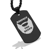 Stainless Steel Respect the Beard Dog Tag Pendant - Comfort Zone Studios