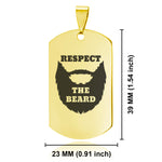 Stainless Steel Respect the Beard Dog Tag Pendant - Comfort Zone Studios