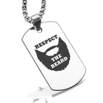 Stainless Steel Respect the Beard Dog Tag Pendant - Comfort Zone Studios