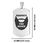 Stainless Steel Respect the Beard Dog Tag Keychain - Comfort Zone Studios