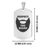 Stainless Steel Respect the Beard Dog Tag Keychain - Comfort Zone Studios