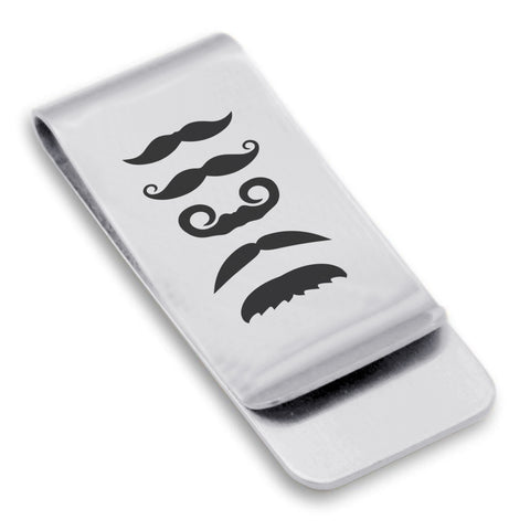 Stainless Steel Mustache Dad Classic Slim Money Clip