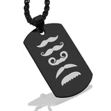 Stainless Steel Mustache Dad Dog Tag Pendant - Comfort Zone Studios
