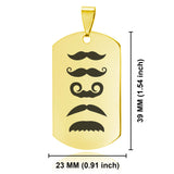 Stainless Steel Mustache Dad Dog Tag Keychain - Comfort Zone Studios