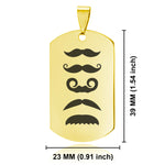 Stainless Steel Mustache Dad Dog Tag Pendant - Comfort Zone Studios
