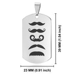 Stainless Steel Mustache Dad Dog Tag Keychain - Comfort Zone Studios